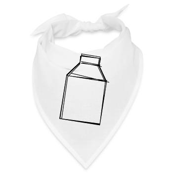Milchtüte handgezeichnet - Bandana - Weiß - Vorne