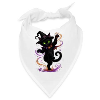 Halloween black cat dancing - Bandana - Weiß - Vorne