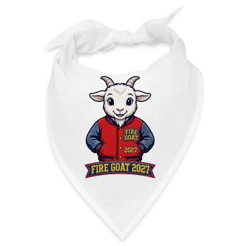 Retro Groovy Fire Goat Shirt | 70s Wavy Feuer Zieg - Bandana - Weiß - Vorne
