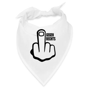 Gegen rechts - Bandana - Weiß - Vorne