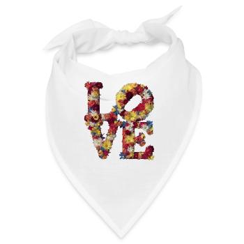 Love Florales Design - Bandana - Weiß - Vorne
