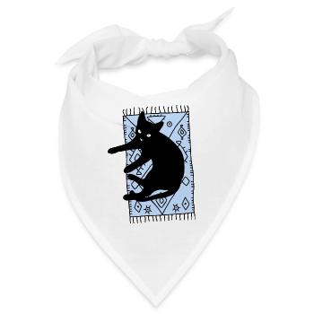 Katze auf dem Teppich - Bandana - Weiß - Vorne