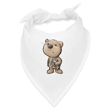 Bärchen mit Stoffhase - Bandana - Weiß - Vorne