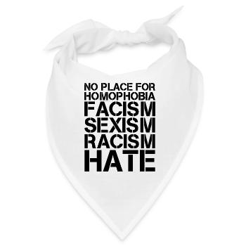 Facism Rassismus hate Toleranz Menschenrechte - Bandana - Weiß - Vorne
