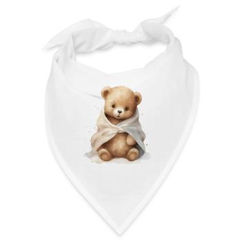 Baby Bär mit Handtuch, handgemalt - Bandana - Weiß - Vorne