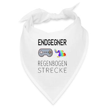 Endgegner Regenbogenstrecke Mario Kart Gaming - Bandana - Weiß - Vorne