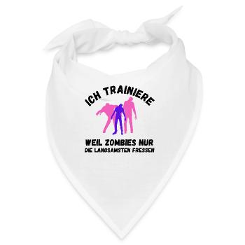 Zombie Training pink Schrift lustig Fitness - Bandana - Weiß - Vorne