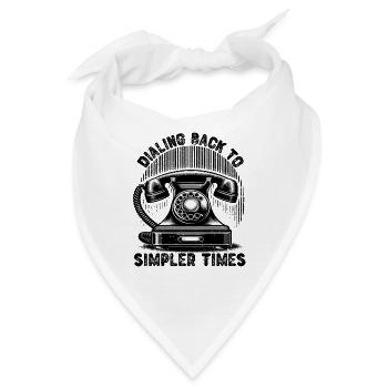 ZURÜCKWAHL IN EINFACHERE ZEITEN, OLDTIMER-TELEFON - Bandana - Weiß - Vorne