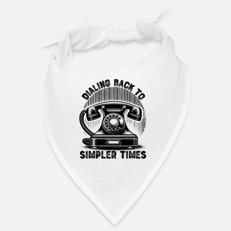 RETOUR À DES TEMPS PLUS SIMPLES, TÉLÉPHONE D’ÉPOQUE - Bandana - blanc