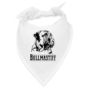 BULLMASTIFF Hunde Hundeportrait Wilsigns - Bandana - Weiß - Vorne