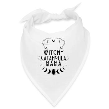 Witchy Catahoula Mama Hunde Hexe Hexen - Bandana - Weiß - Vorne