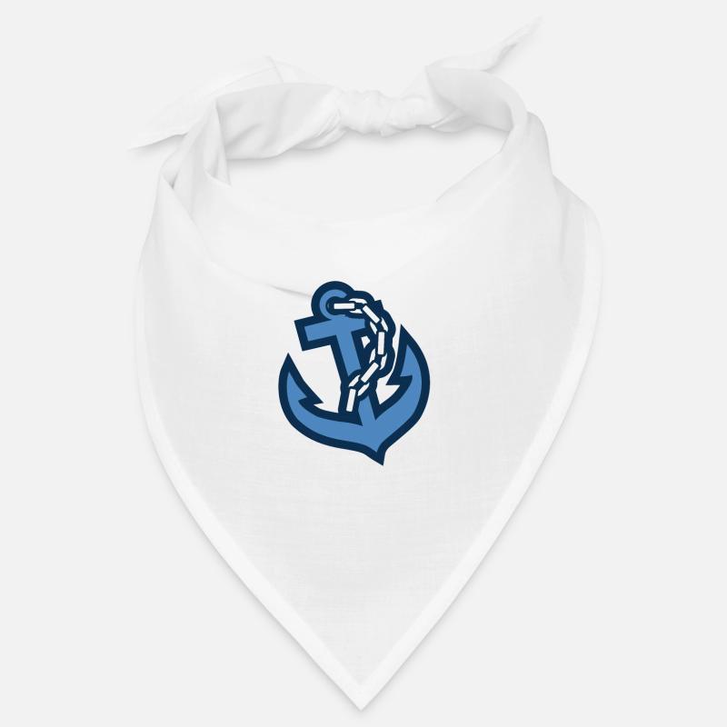 Anker mit Kette - Bandana - Weiß