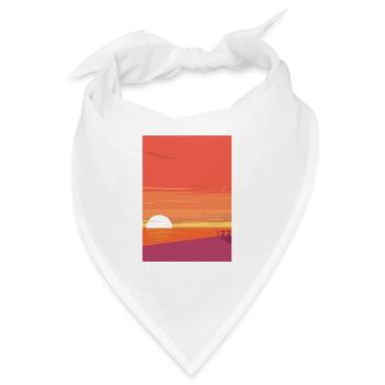 Sonnenuntergang am Meer - Bandana - Weiß - Vorne