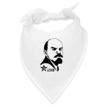 Stern Geschenk Silhouette Lenin UdSSR Marxism - Bandana - Weiß - Vorne