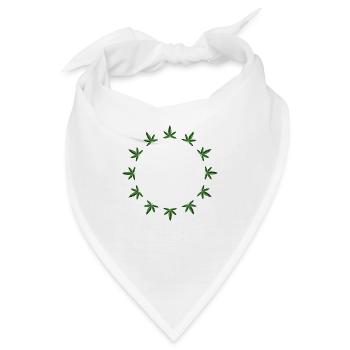 Cannabis Blatt Hanf Kreis - Bandana - Weiß - Vorne