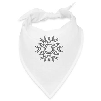 Mosaik Mandala Schneeflocke - Bandana - Weiß - Vorne