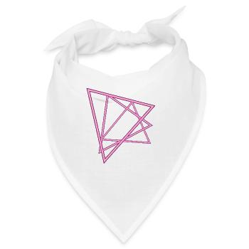 Neon Dreiecke - Bandana - Weiß - Vorne