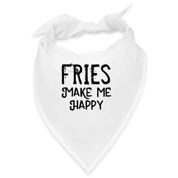 Fries make me happy - Bandana - Weiß - Vorne