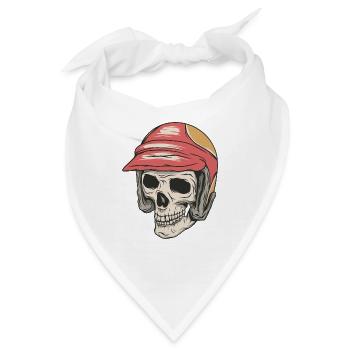 Skelett Rennfahrer - Bandana - Weiß - Vorne