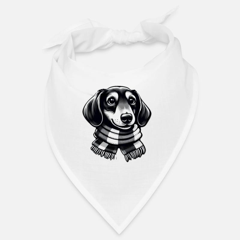 Dackel mit Schal Bandana