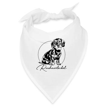 RAUHAARTECKEL Teckel Jagdhunde Jagdhund Wilsigns - Bandana - Weiß - Vorne
