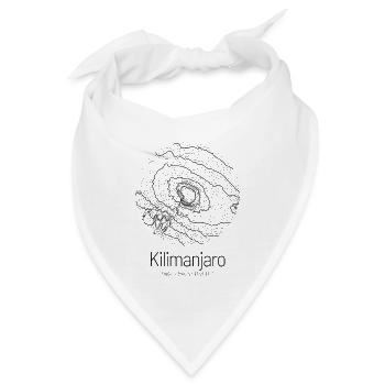 Kilimandscharo | Landkarte Topografie Design - Bandana - Weiß - Vorne
