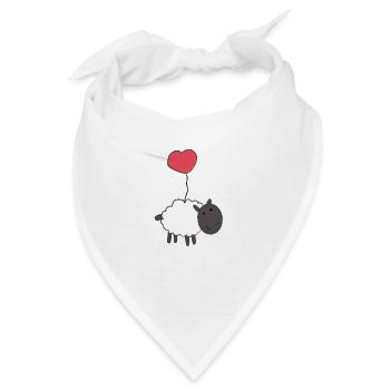 Ein Herz für Schafe - Geschenk - Geschenkidee - Bandana - Weiß - Vorne