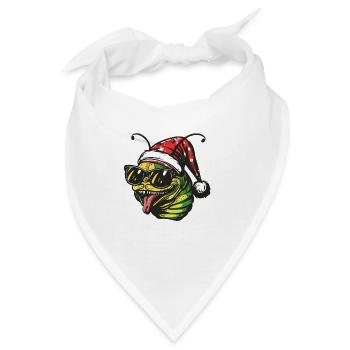 Wurm Weihnachten Lustig - Bandana - Weiß - Vorne
