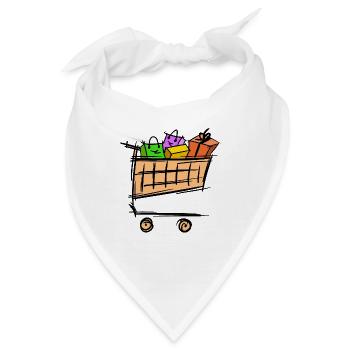 Voller Einkaufswagen, Werbeaktion, Schlussverkauf - Bandana - Weiß - Vorne
