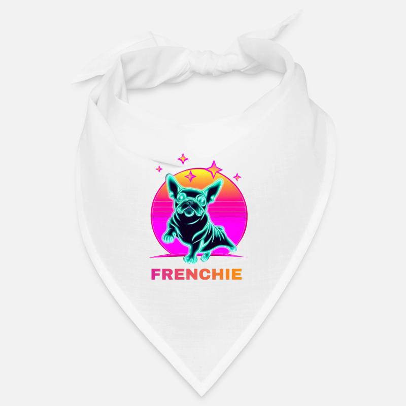 Bouledogue Français Couleur Style 80s Bandana