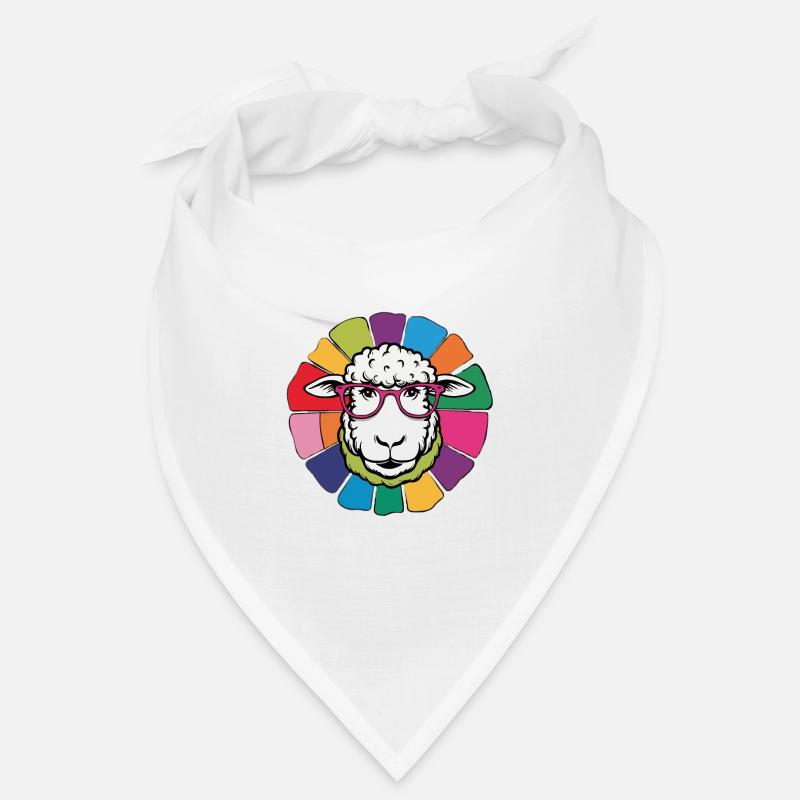 Mouton avec des lunettes mignon dans un design coloré et cool Bandana