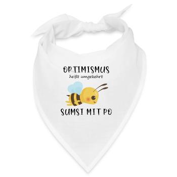 Biene Optimismus Sumsi mit Po - Bandana - Weiß - Vorne