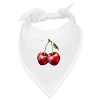 Kirschen - Bandana - Weiß - Vorne