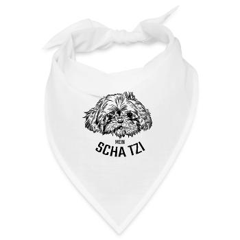Shih Tzu mein SCHATZI - Bandana - Weiß - Vorne