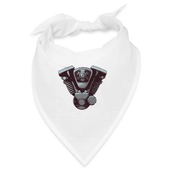 Motorrad Motor - Bandana - Weiß - Vorne