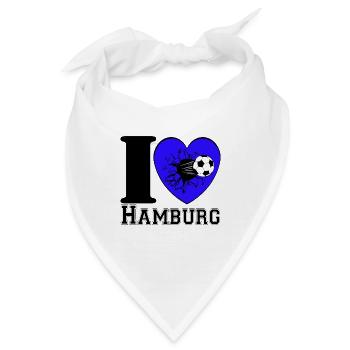 Hamburg , Tradition , Fußball Herz ,Hamburg (25) - Bandana - Weiß - Vorne