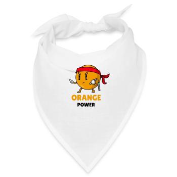 Karate Orange Orangen Power - Bandana - Weiß - Vorne