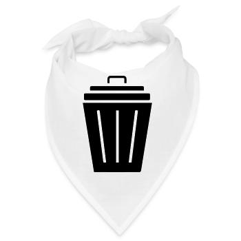 Mülltonne Symbol - Bandana - Weiß - Vorne