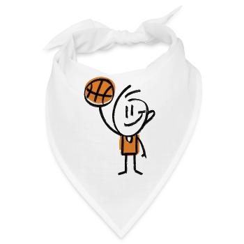 Basketball Strichmännchen - Bandana - Weiß - Vorne