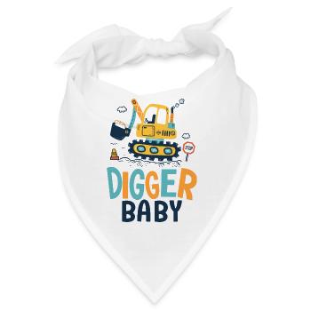 Baby Digger Geburt Baby, Papa Baustelle - Bandana - Weiß - Vorne