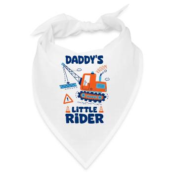 Little Daddy Pilot Baby Kran Baumaschinen - Bandana - Weiß - Vorne