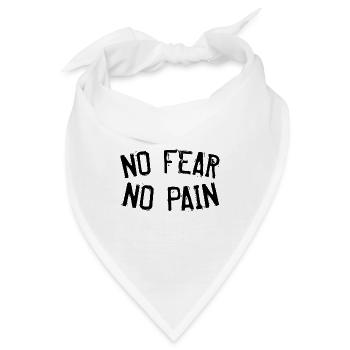 No fear no pain - Bandana - Weiß - Vorne