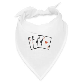 Karten Ass - Bandana - Weiß - Vorne