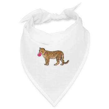 Leopard Gepard Raubkatze Kaugummi säße Raubkatze - Bandana - Weiß - Vorne