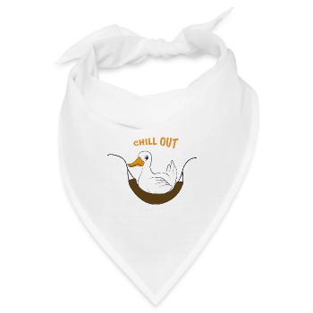 Lustige Ente Spruch chill out - Bandana - Weiß - Vorne