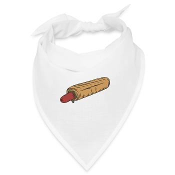 Hot Dog - Bandana - Weiß - Vorne
