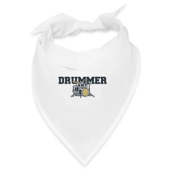 Drummer Schlagzeug - Bandana - Weiß - Vorne
