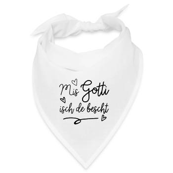 Schweizer Götti Gotti Baby Geburt Spruch Pate - Bandana - Weiß - Vorne
