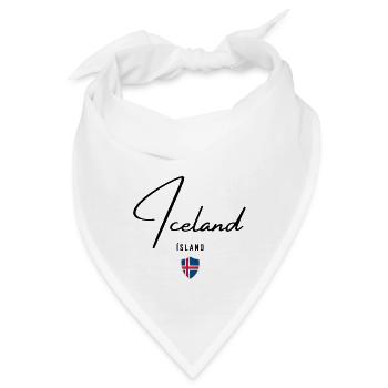 Flagge von Island, Isländischer Stolz - Bandana - Weiß - Vorne