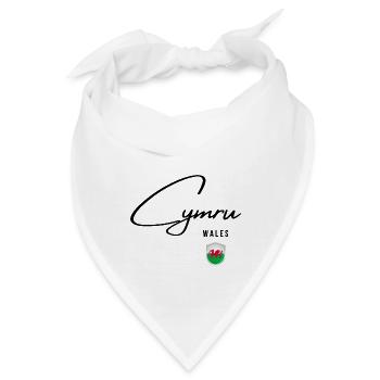 Flagge von Wales, walisischer Stolz - Bandana - Weiß - Vorne